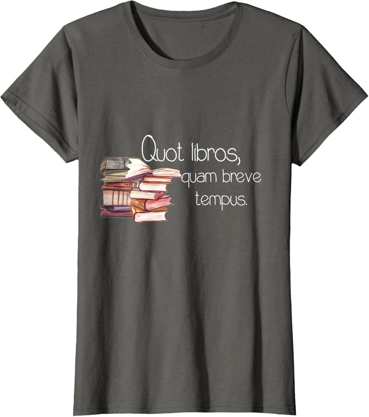 So Many Books So Little Time T-Shirt | Book Lover Tees and T Shirts for Readers - Asphalt Grey
