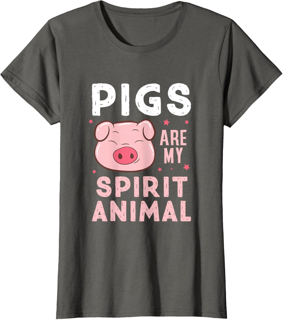 Pigs Are My Spirit Animal Pig Lovers Farmer T-Shirt - Asphalt Grey