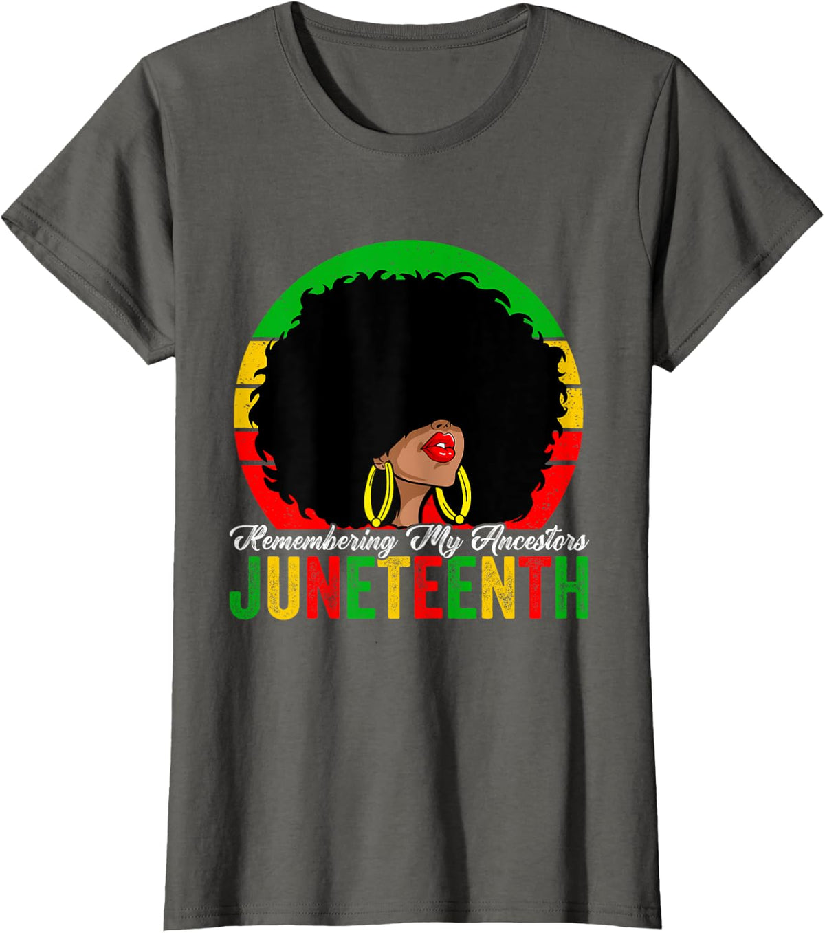 Juneteenth Remembering My Ancestors Black Freedom BLM T-Shirt - Asphalt Grey