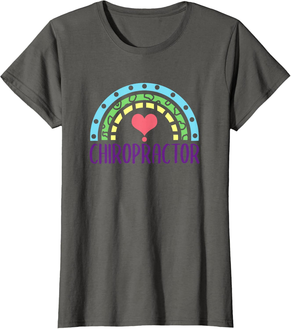 Chiropractor Chiropractic Therapist Spine Heart T-Shirt - Asphalt Grey