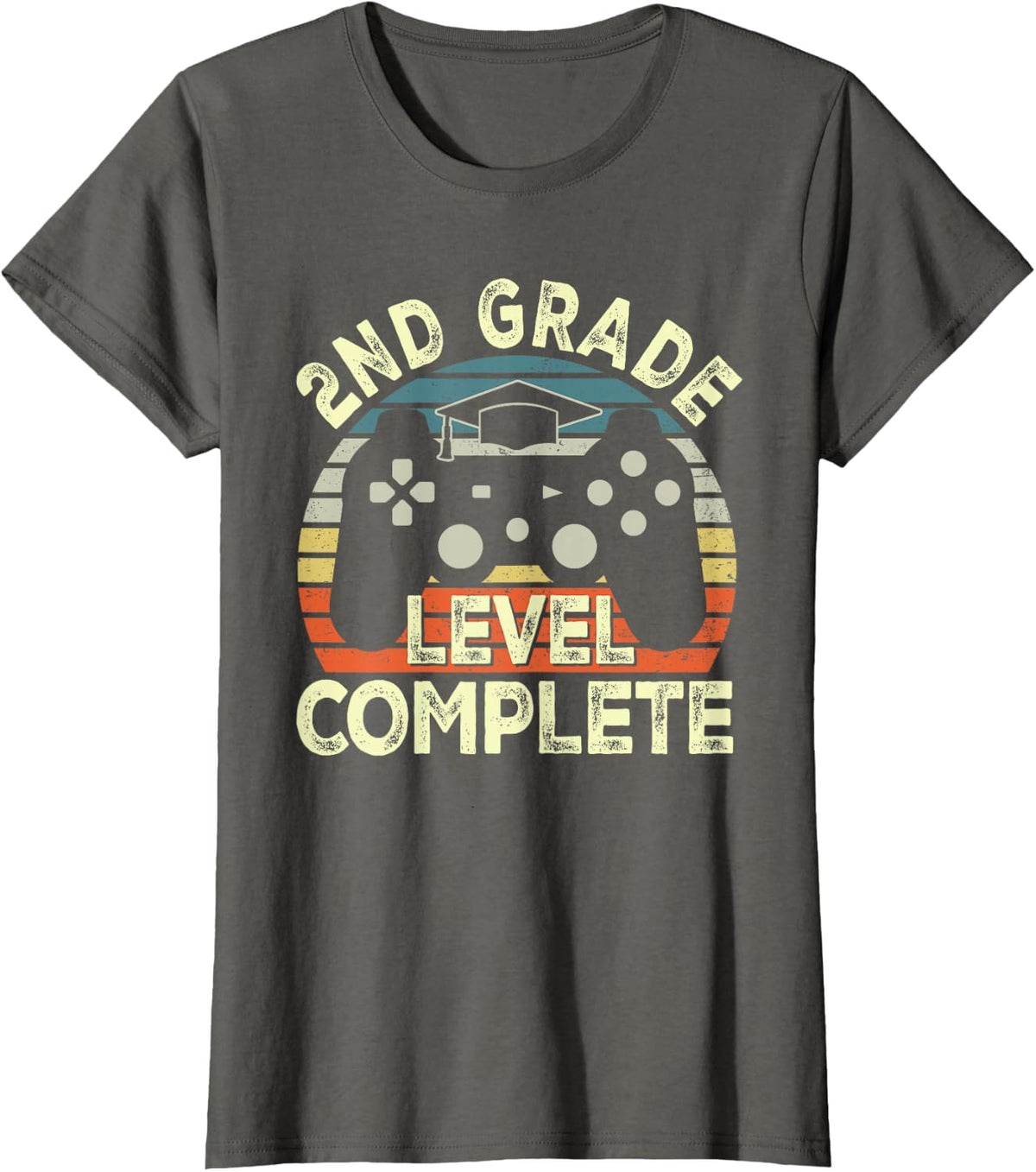 2nd Grade Level Complete Video Game Last Day Of School T-Shirt - Asphalt Grey