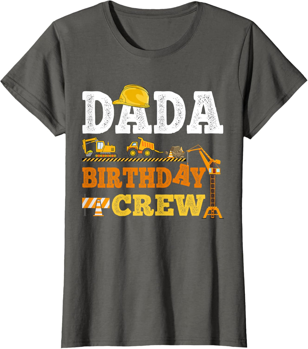 Dada Birthday Crew Construction Excavator Kids Family Set T-Shirt - Asphalt Grey