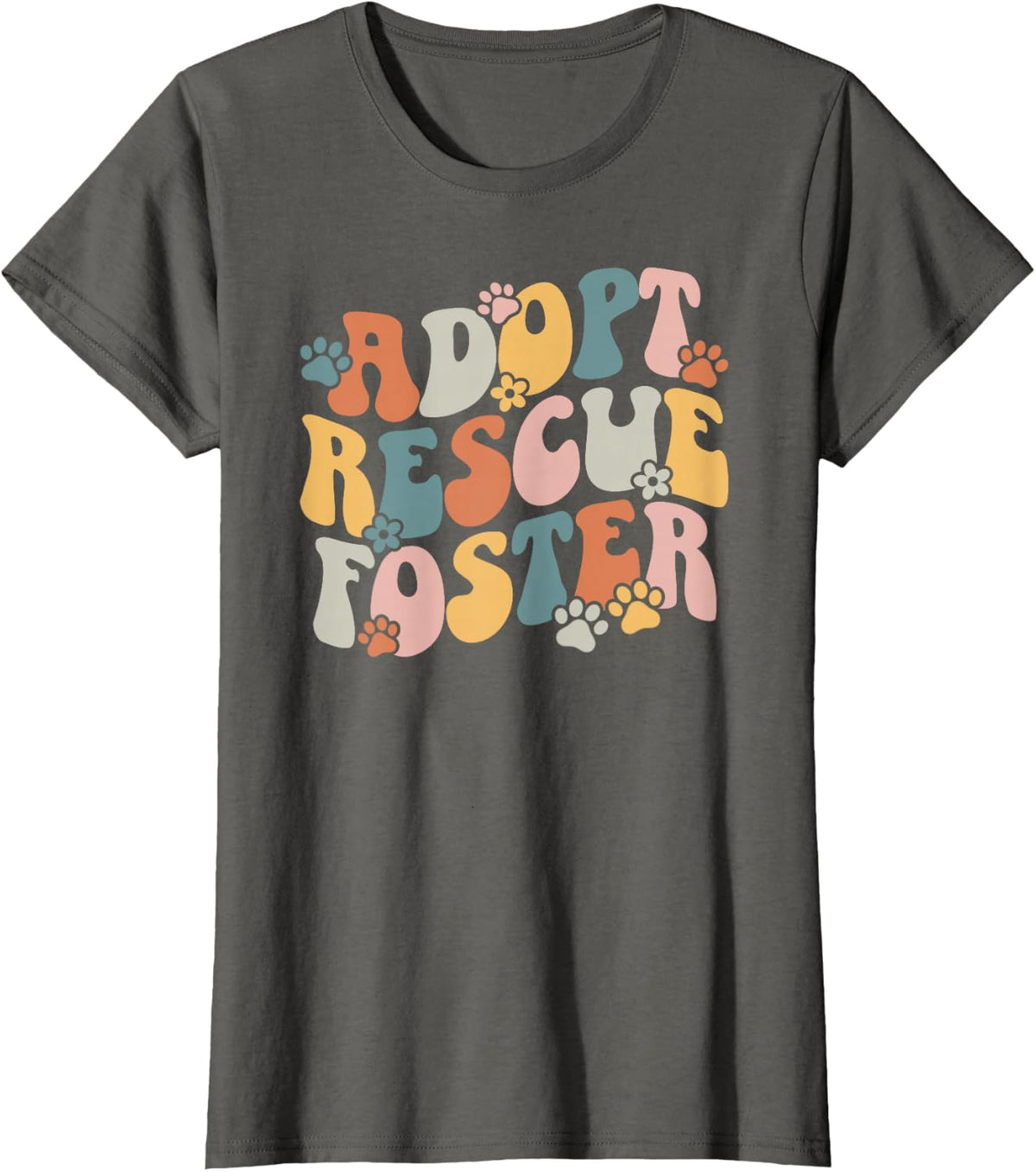 Adopt Rescue Foster Animal Rescue Mom Rescue Mama T-Shirt - Asphalt Grey