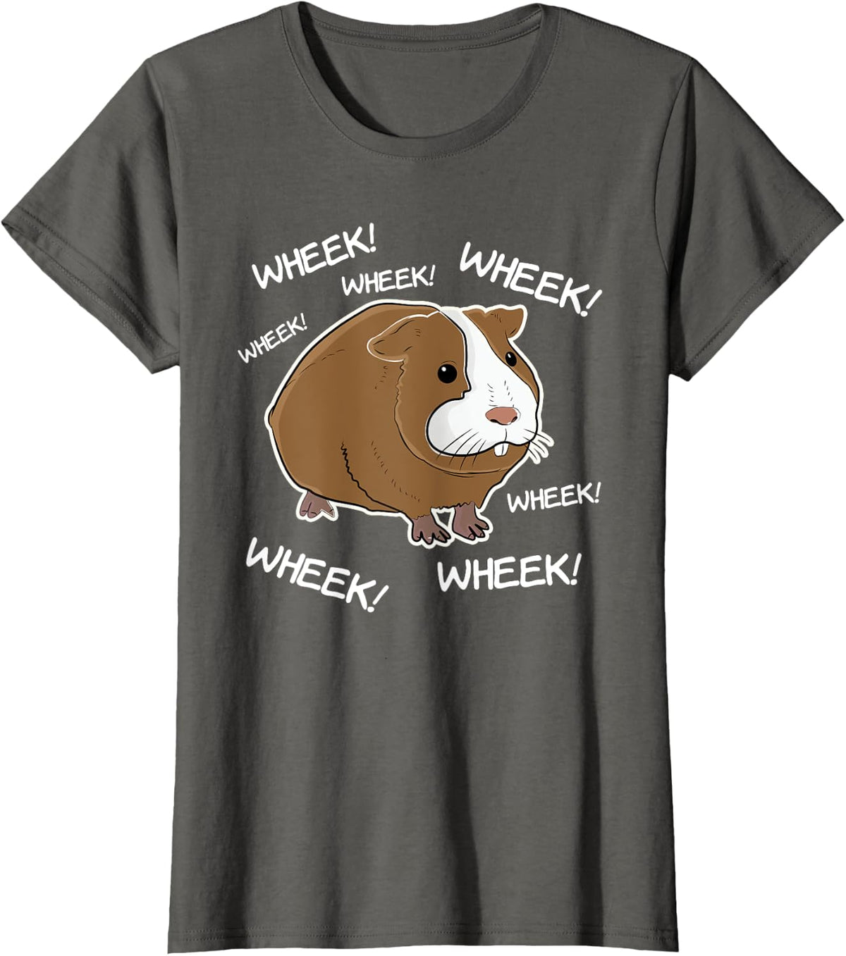 Wheek Wheek Squeaky Guinea Pig Brown Hamster Guinea Pig T-Shirt - Asphalt Grey