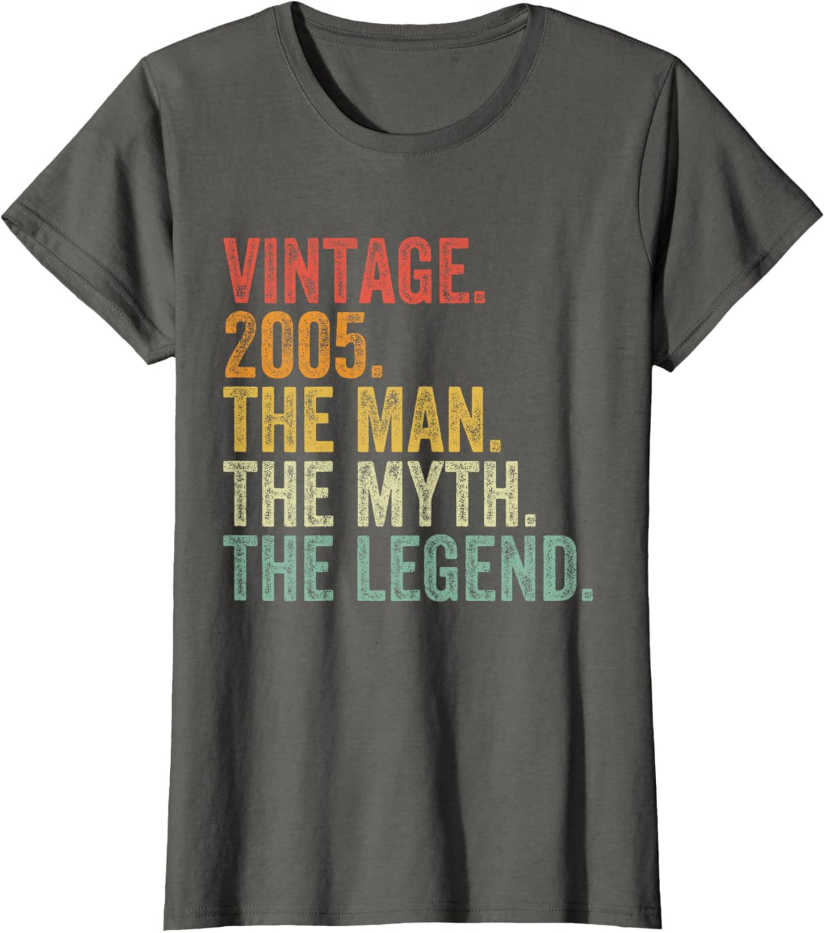 19th Birthday Vintage 2005 The Man The Myth The Legend T-Shirt - Asphalt Grey