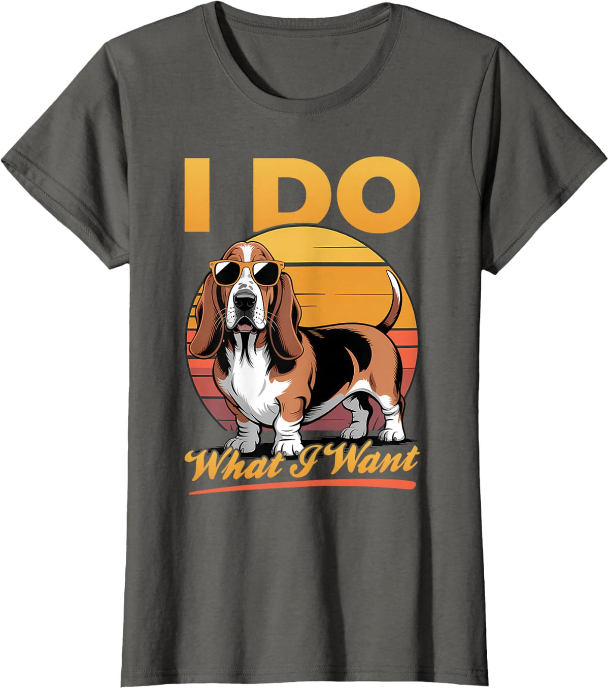 Funny Dog Breed Basset Hound T-Shirt - Asphalt Grey