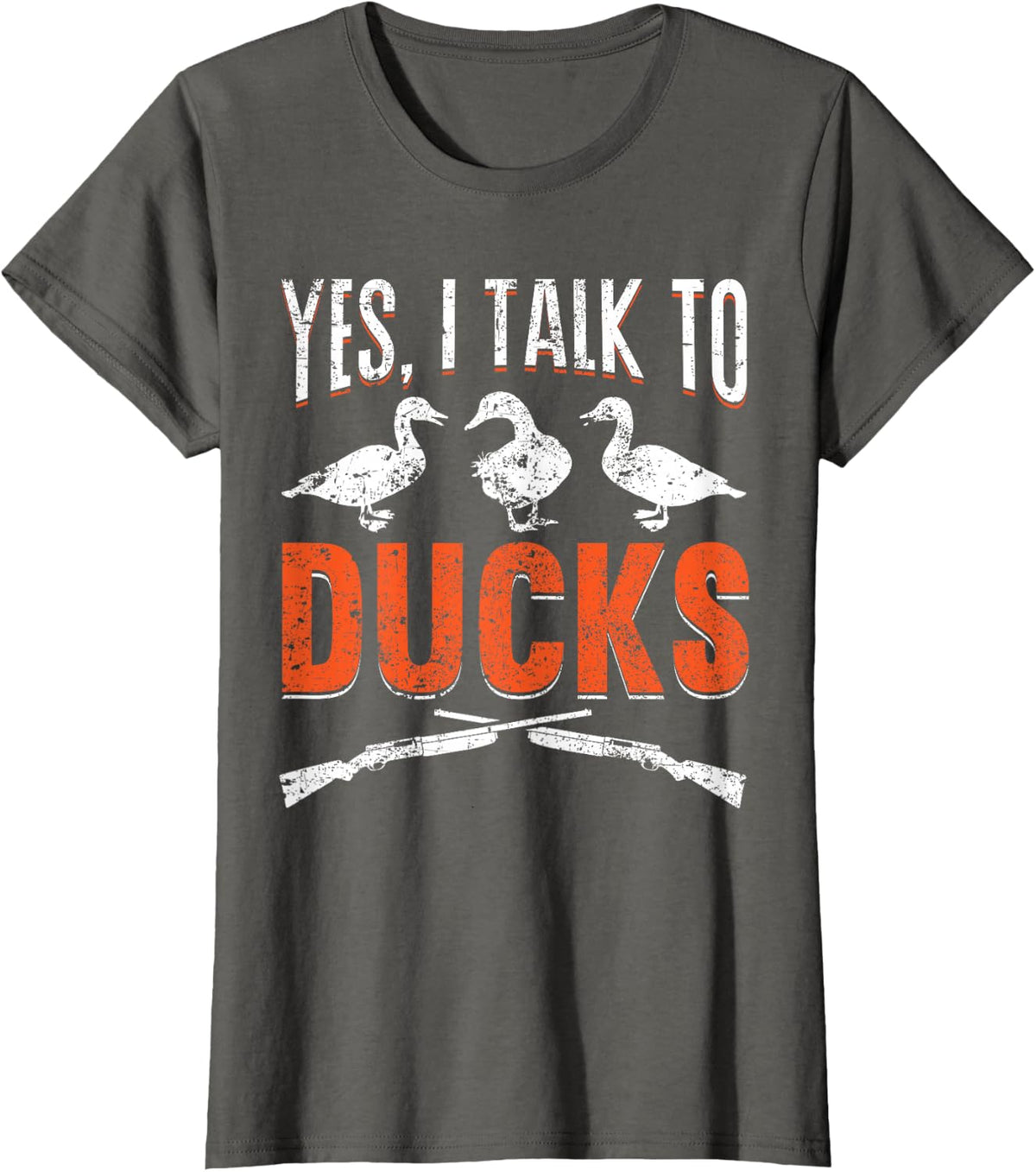 Yes I Talk To Ducks Funny Duck Hunting T-Shirt - Asphalt Grey