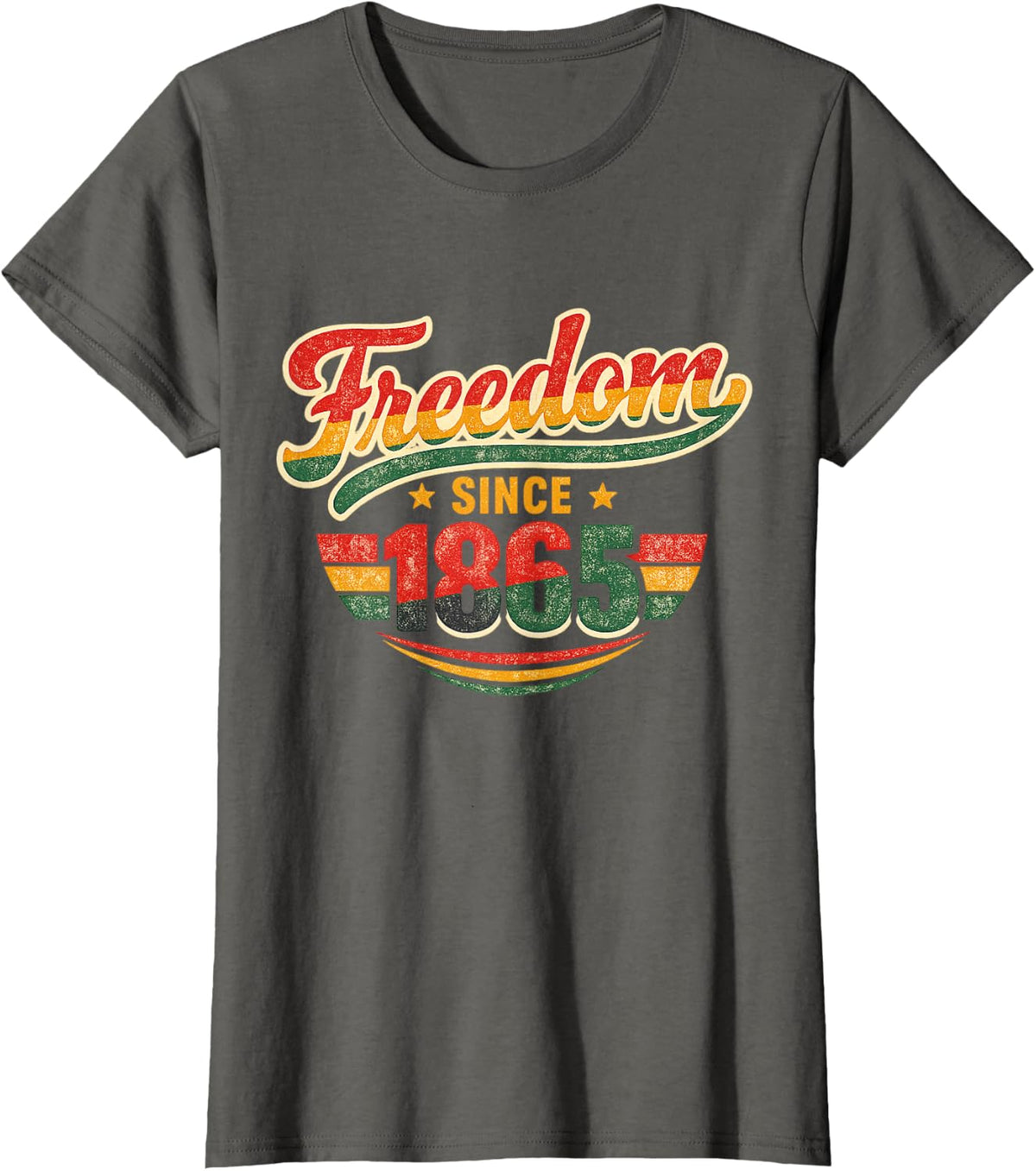 Freedom Since 1865 Retro Juneteenth Vintage Freedom T-Shirt - Asphalt Grey