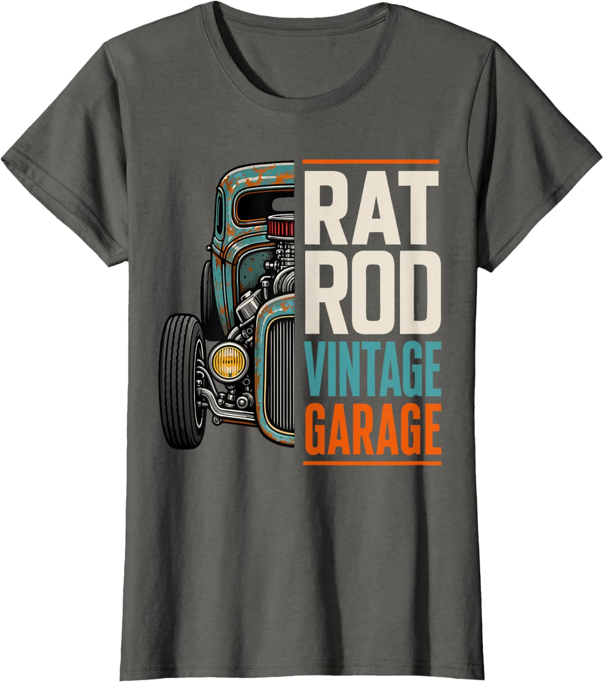 Hotrod Vintage Garage Mechanic Rat Rod T-Shirt - Asphalt Grey