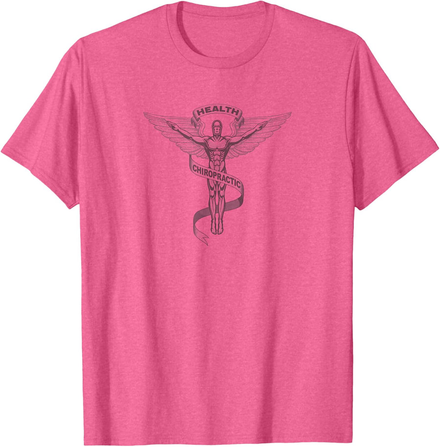 Chiropractor Gifts - Chiropractic Health Professional Symbol T-Shirt - Pink Heather