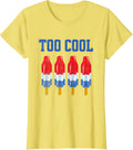 Too Cool Summer Bomb Rocket Pop Red White And Blue Popsicle Men Women Kids T-Shirt - Lemon Yellow
