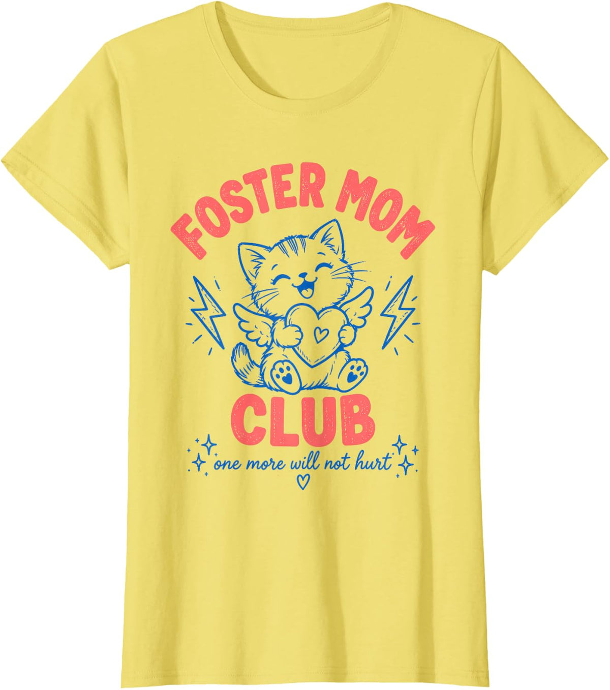 Foster Mom Club Cat Lover T-Shirt - Lemon Yellow