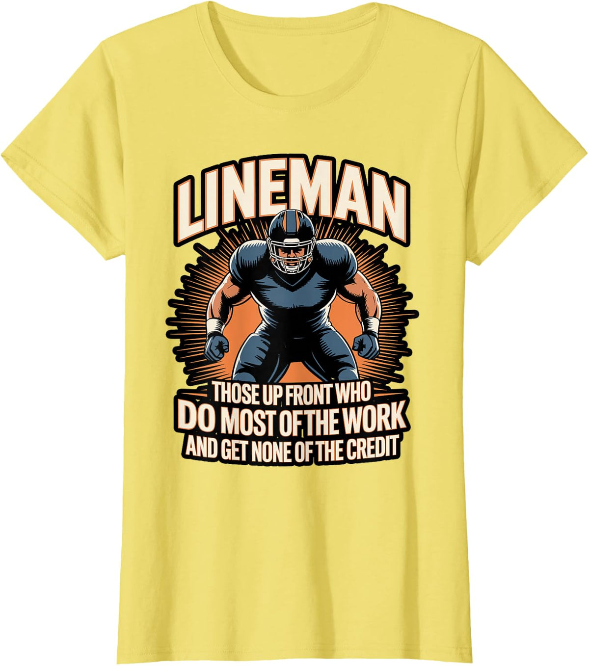 Lineman Definition Funny Football Design T-Shirt - Lemon Yellow