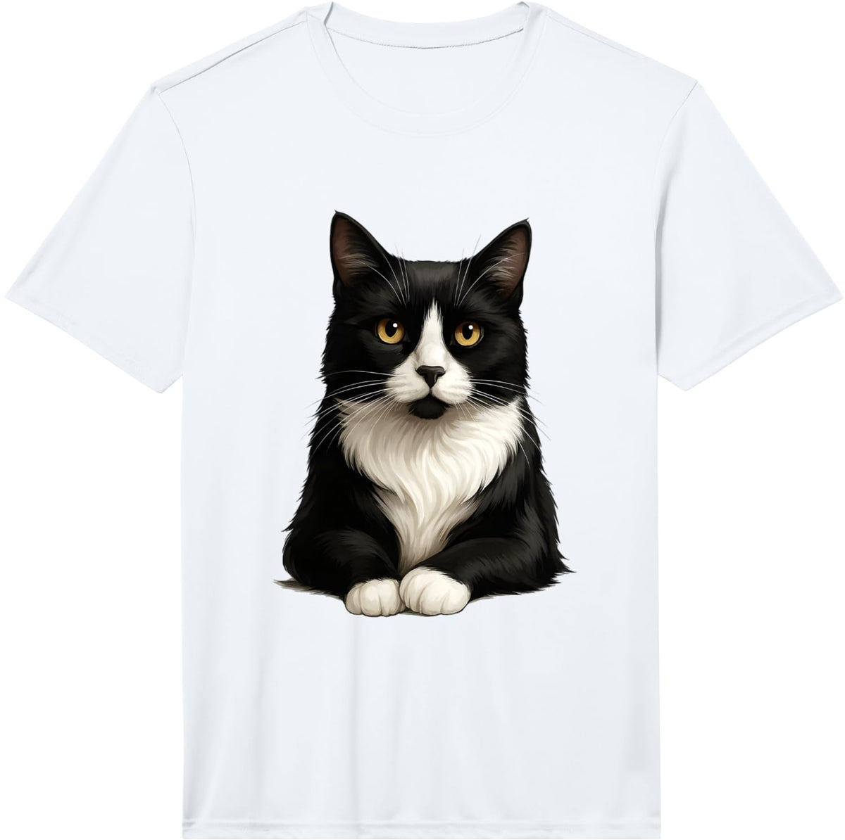 Tuxedo Cat Performance T-Shirt - White