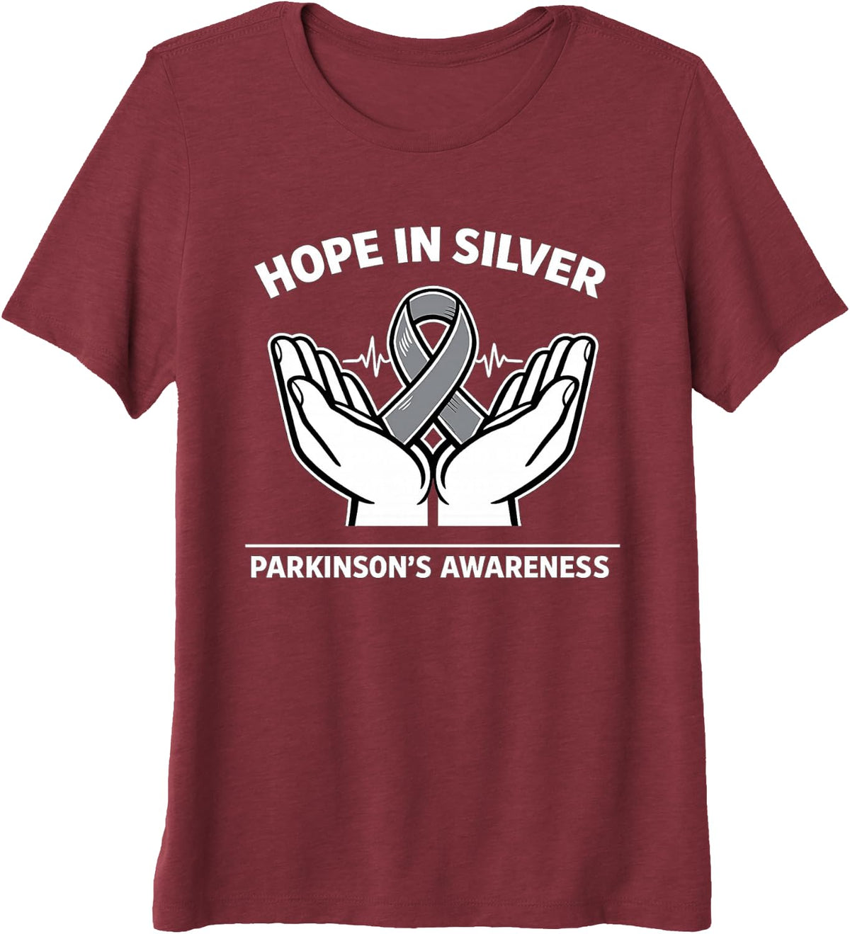 Parkinson's Disease Awareness Month April Support Wear Grey Premium Tri-Blend T-Shirt - Burgundy
