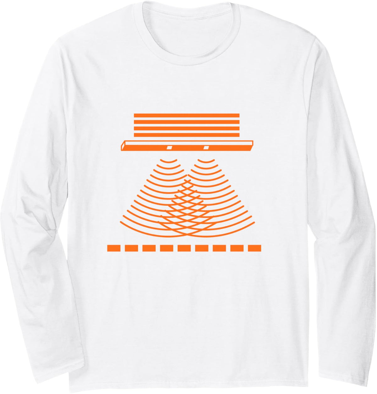 Quantum Physics Double Slit Experiment Physicists Science Long Sleeve T-Shirt - Adult Unisex White