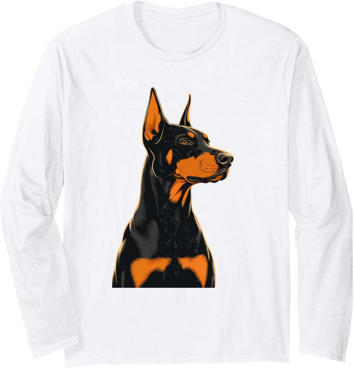 Doberman Pinscher Long Sleeve T-Shirt - Adult Unisex White