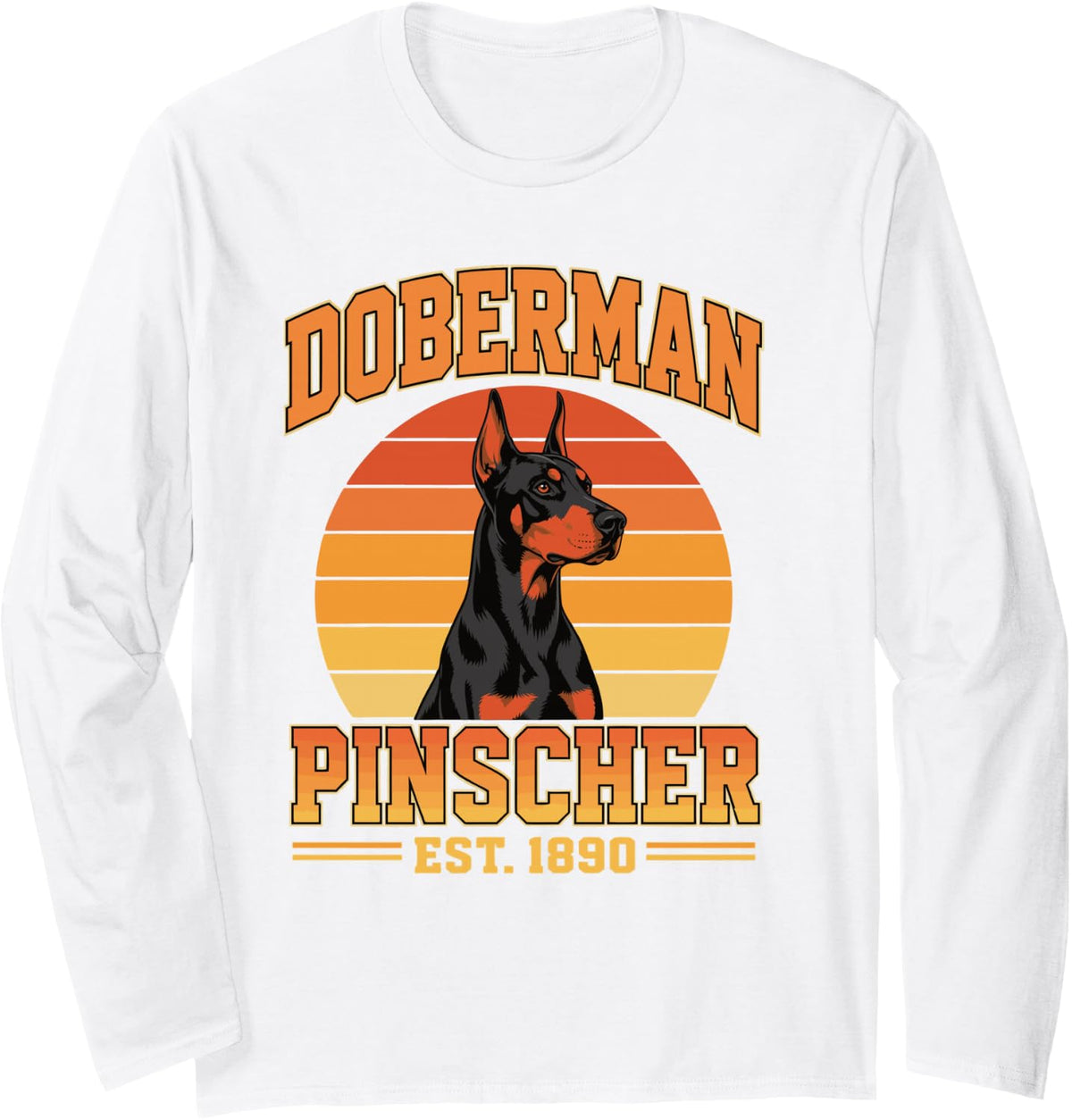 Retro Doberman Owner Mom Dad Doberman Pinscher Long Sleeve T-Shirt - Adult Unisex White