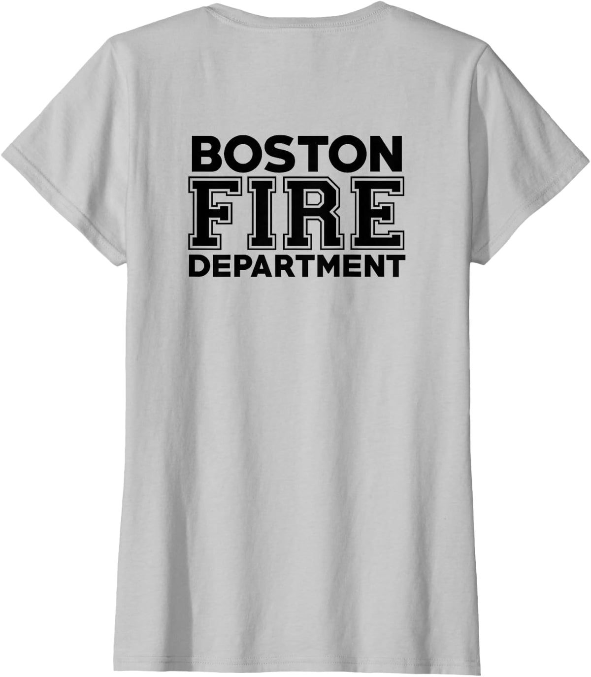 Boston Massachusetts Fire Department Firefighter Duty T-Shirt - Silver Grey