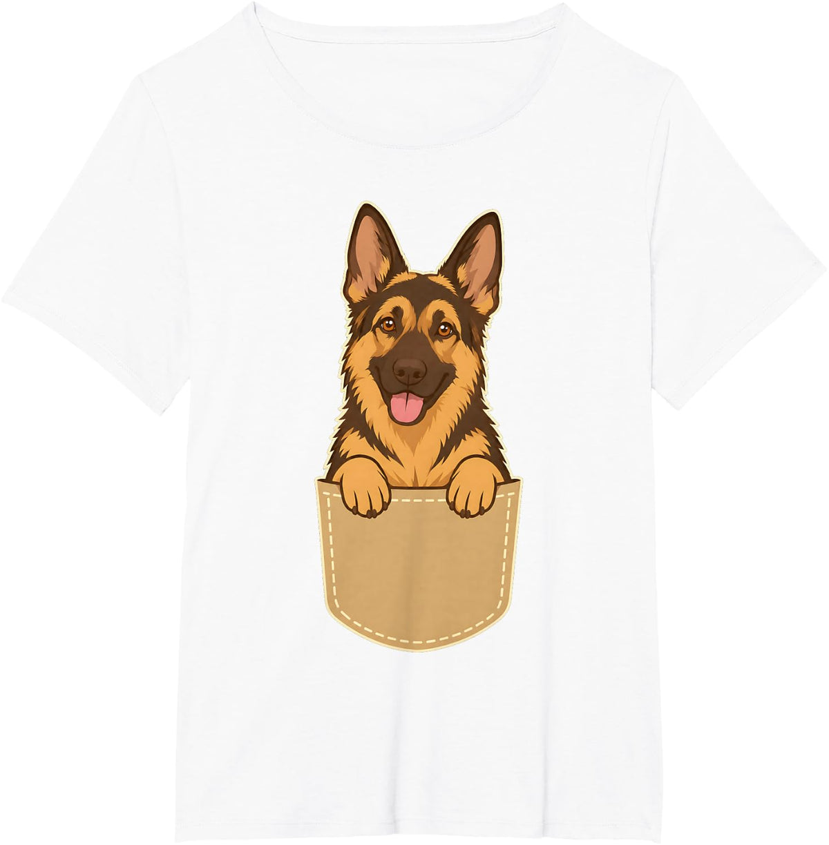 German Shepherd Pocket T-Shirt - White