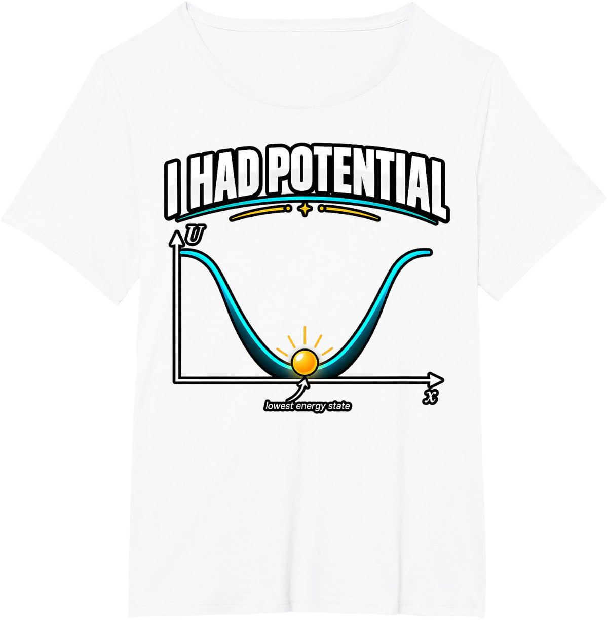 I Had Potential Funny Physics Science Energy Graph T-Shirt - White