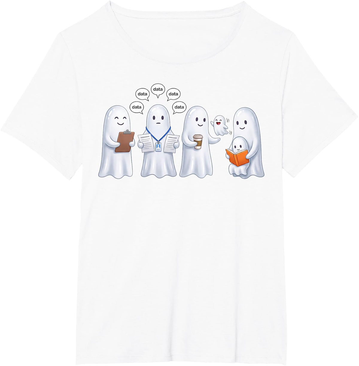 Boo Ghost Sped Teacher Halloween Costume Funny Cute T-Shirt - White