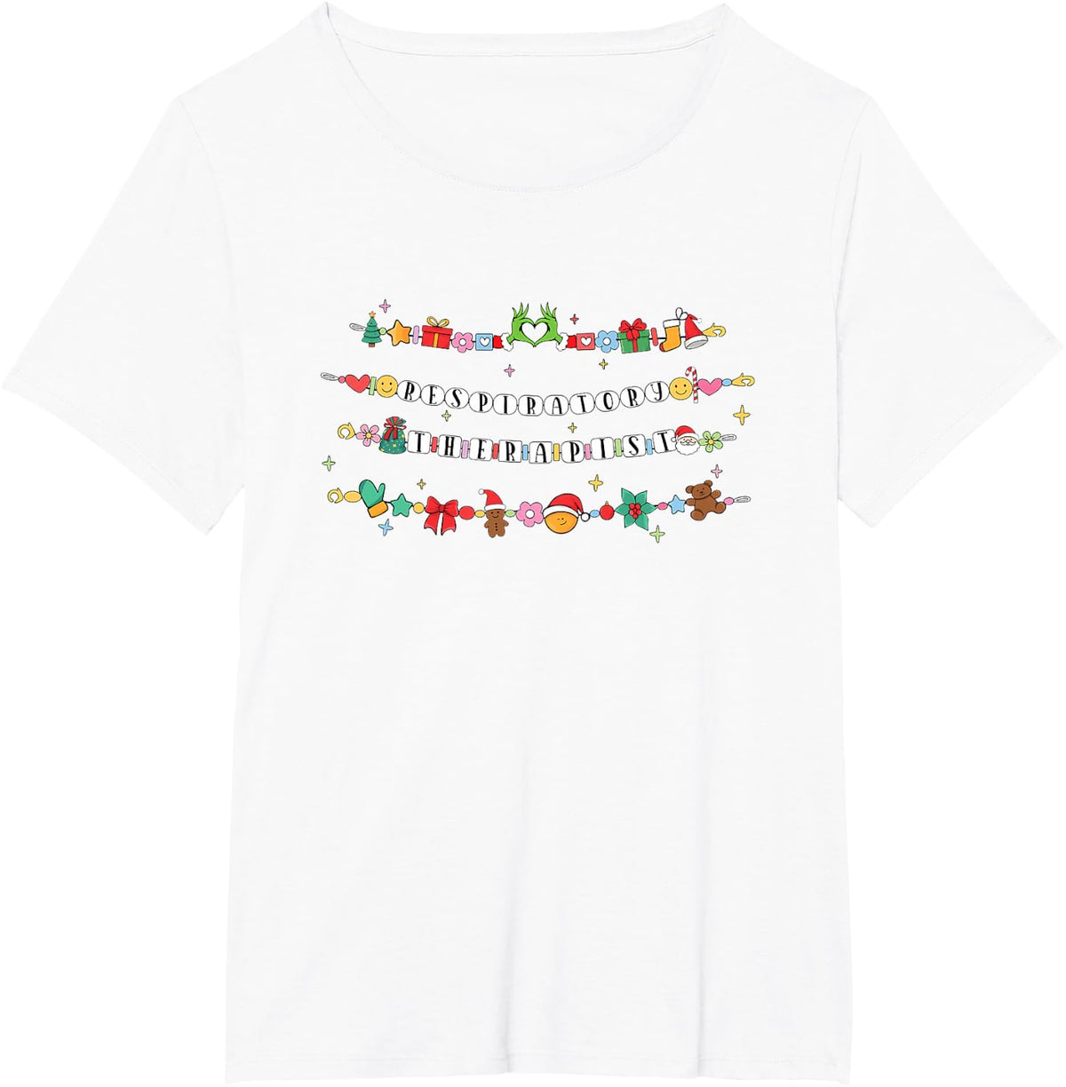 Respiratory Therapist Bracelet Christmas Friendship RT Xmas T-Shirt - White
