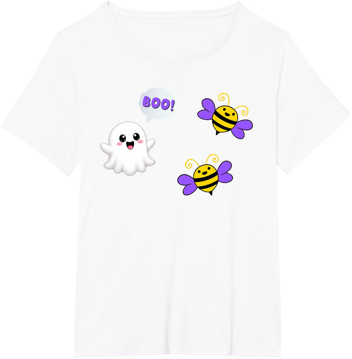 Funny Boo Bees Ghost with Bees Halloween Costume Lovers T-Shirt - White