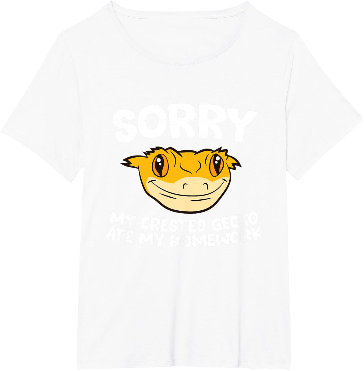 Crested Gecko Pet Sorry My Crested Gecko Ate My Homework Tee T-Shirt - White