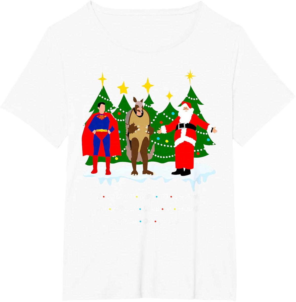 Christmas with Friends. Shake My Belly T-Shirt - White