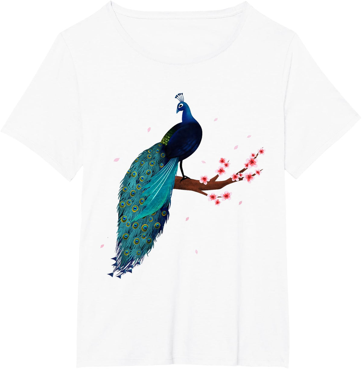 Vintage Peacock Japanese Beauty Bird Flower Gift T Shirt T-Shirt - White