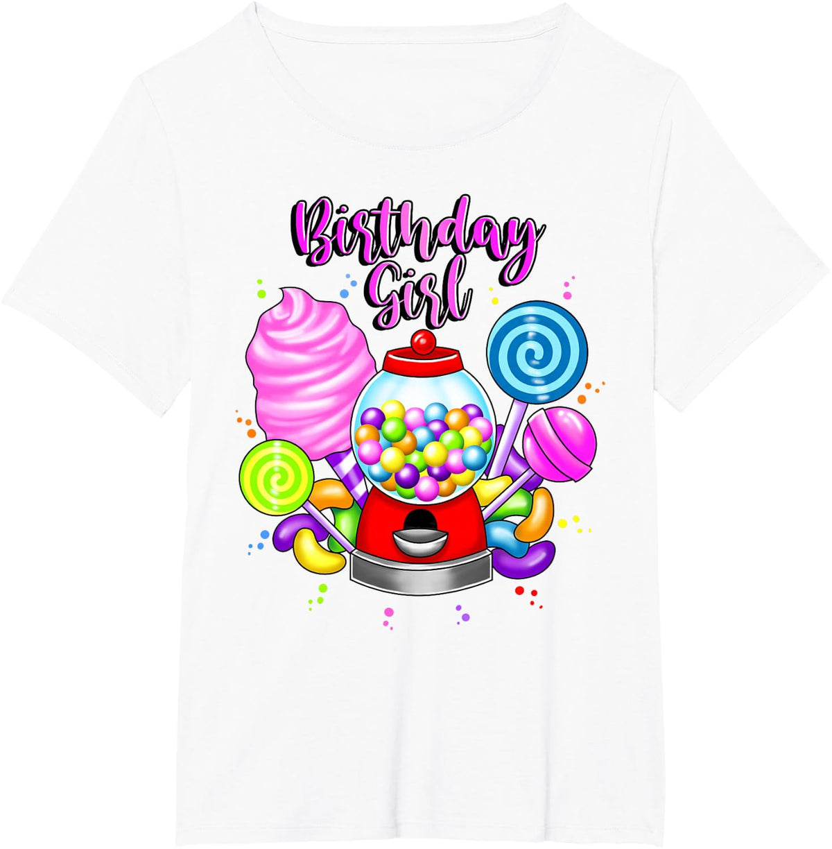 Candy Machine Birthday Girl Sweet Candyland Matching Family T-Shirt - White
