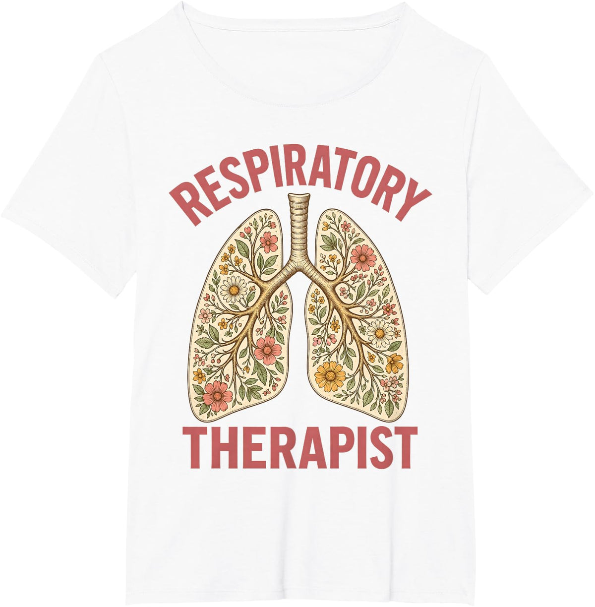 Respiratory Therapist Wildflower Lungs Rt T-Shirt - White