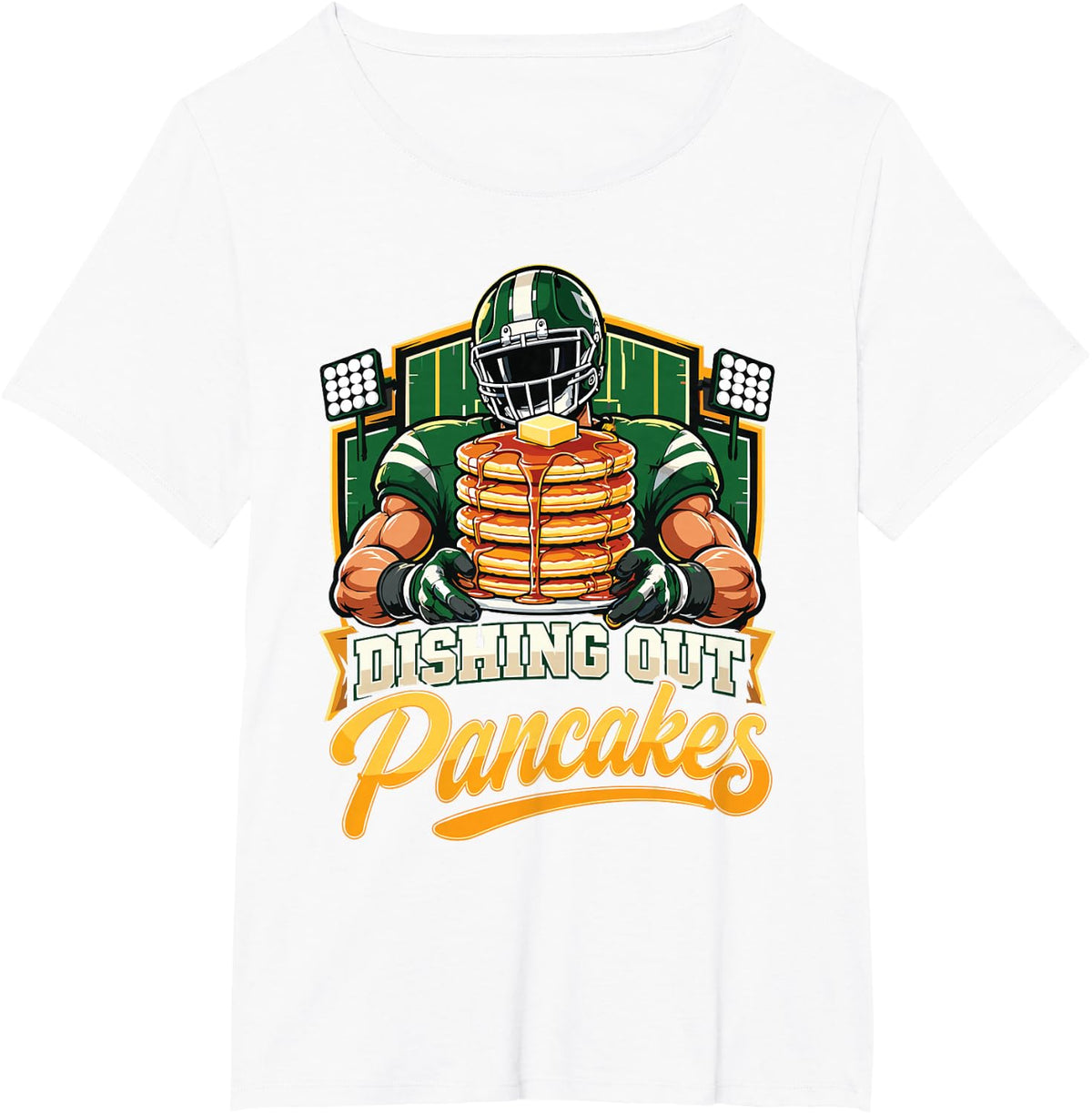 Dishing Out Pancakes Football Puns Blocking - T-Shirt - White