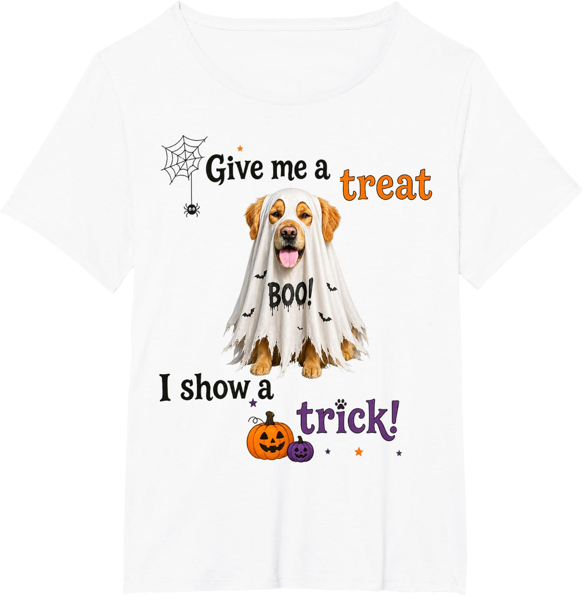 Golden Retriever Ghost Boo Halloween Dog Lover Gift T-Shirt - White