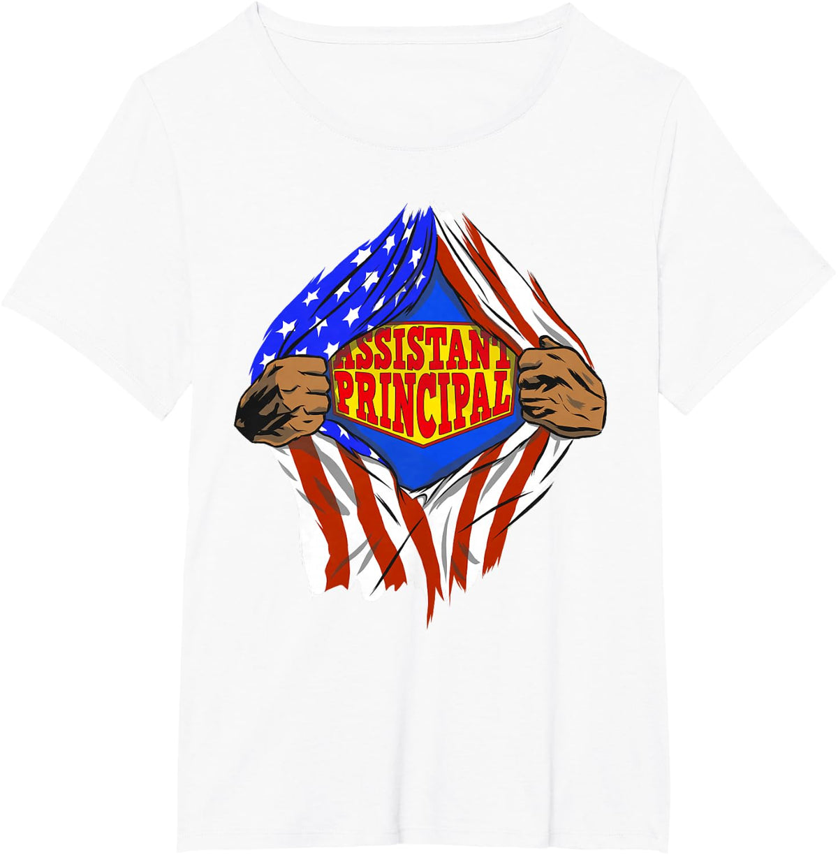 Funny Super Assistant Principal Hero Job T-Shirt Tee for Men Women Teachers - White