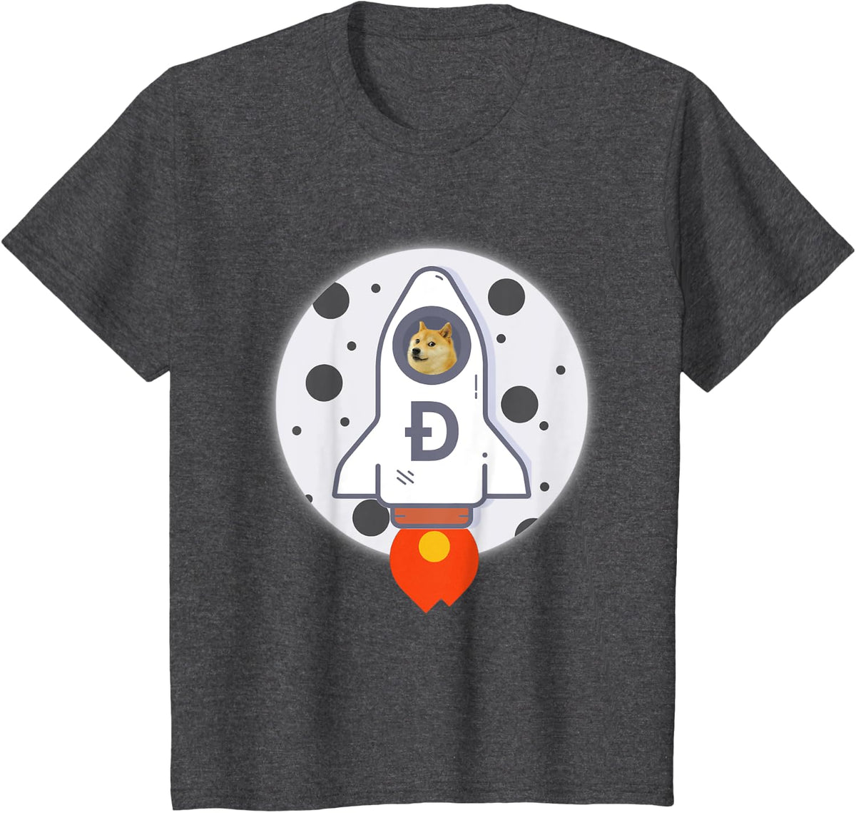 DogeCoin Doge To The Moon Crypto Gifts T-Shirt - Dark Heather Grey
