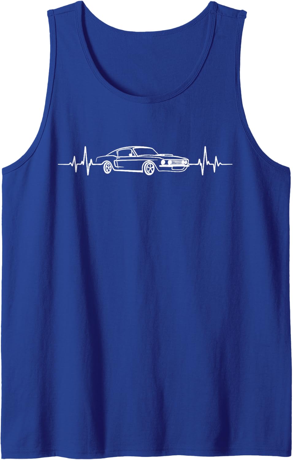 Muscle Car Garage Classic Car Lover Sleeveless Tank Top - Royal Blue