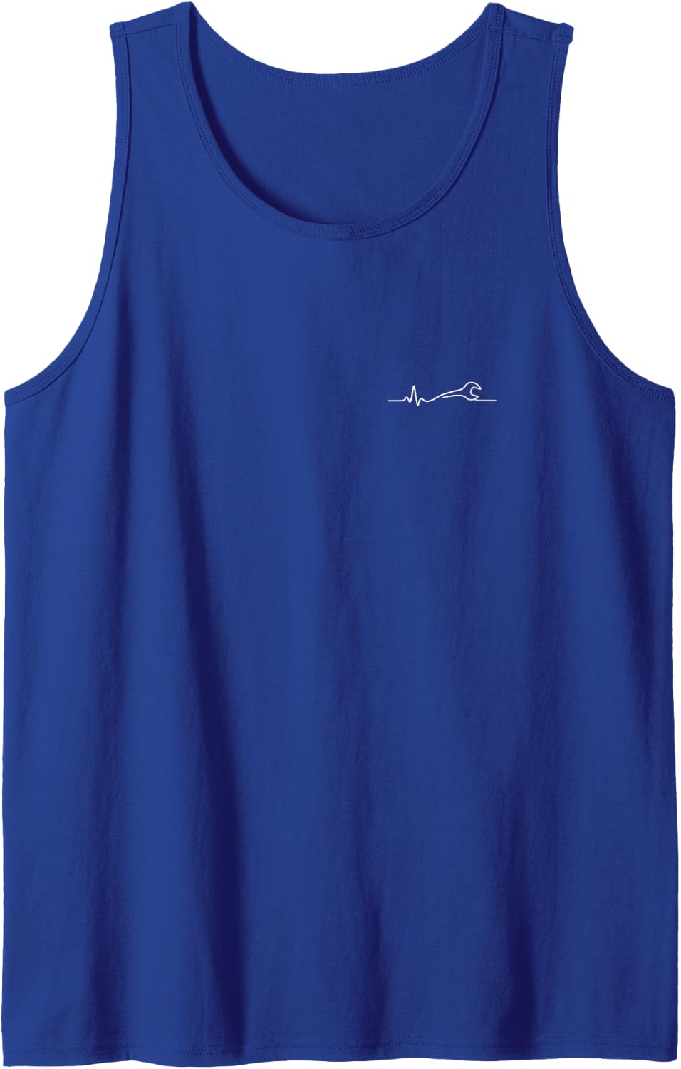 Mechanic Heartbeat Minimalist Auto Repair Design Sleeveless Tank Top - Royal Blue