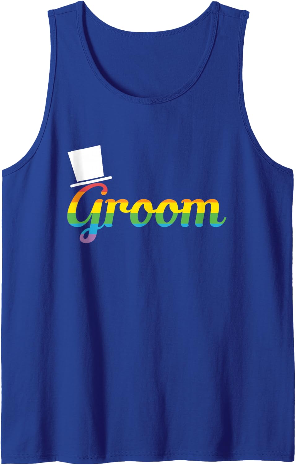 Mens Groom LGBT Gay Bachelor Party Tank Top - Royal Blue