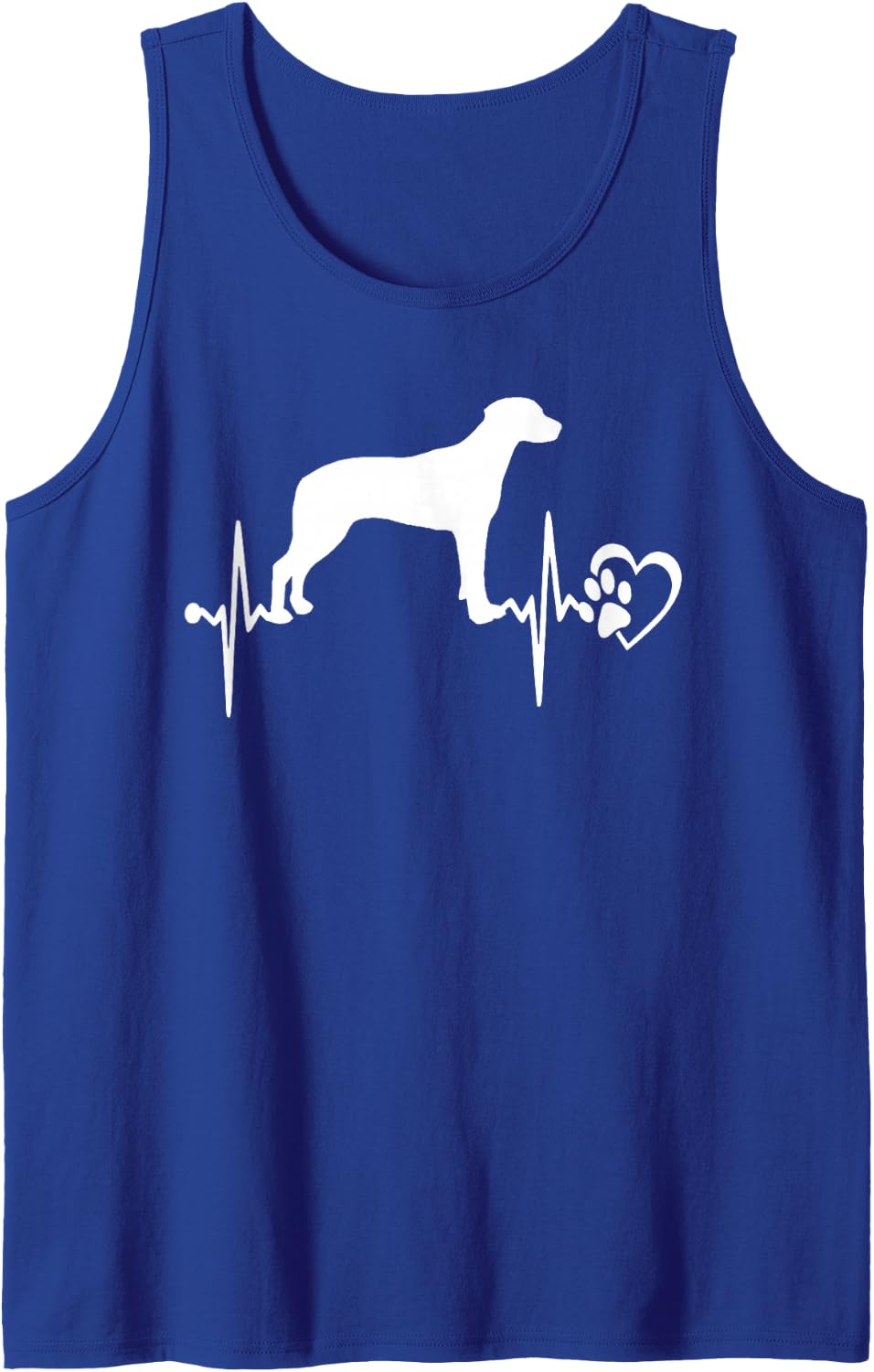 Rhodesian Ridgeback Dog Heartbeat Paw Love Funny Puppy Lover Sleeveless Tank Top - Royal Blue