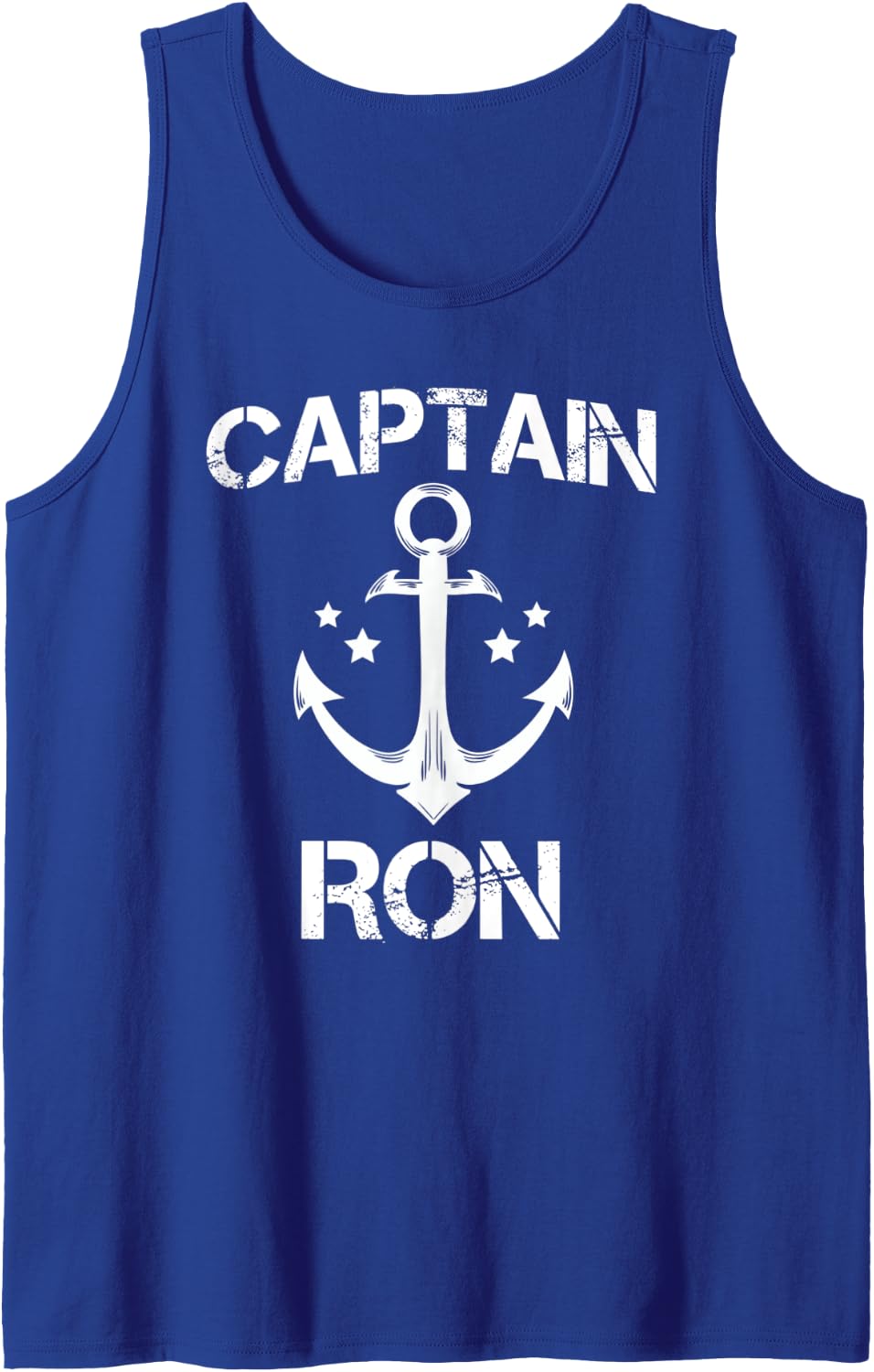 CAPTAIN RON Funny Birthday Personalized Name Boat Gift Tank Top - Royal Blue