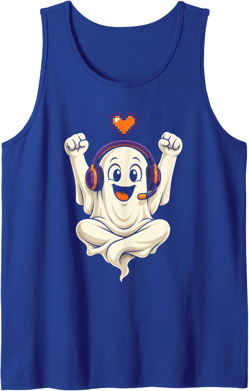 Halloween Video Game Lover Cute Ghost Gamer Spooky Season Tank Top - Royal Blue