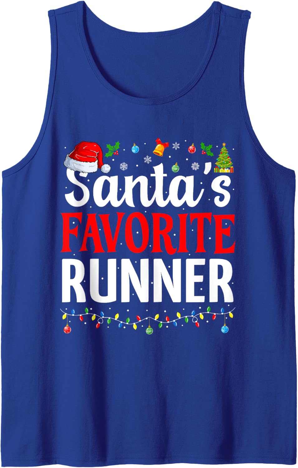 Santa’s Favorite Runner Xmas Funny Runners Christmas Running Tank Top - Royal Blue