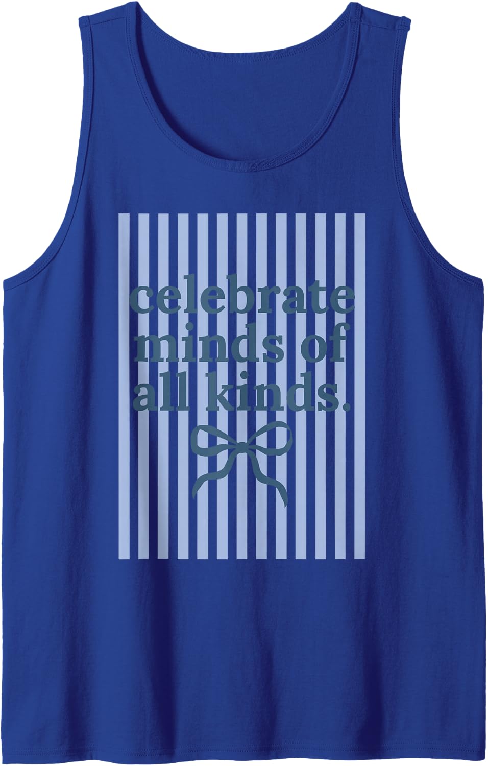 Celebrate Minds of All Kinds Coquette Bow Autism Awareness Sleeveless Tank Top - Royal Blue