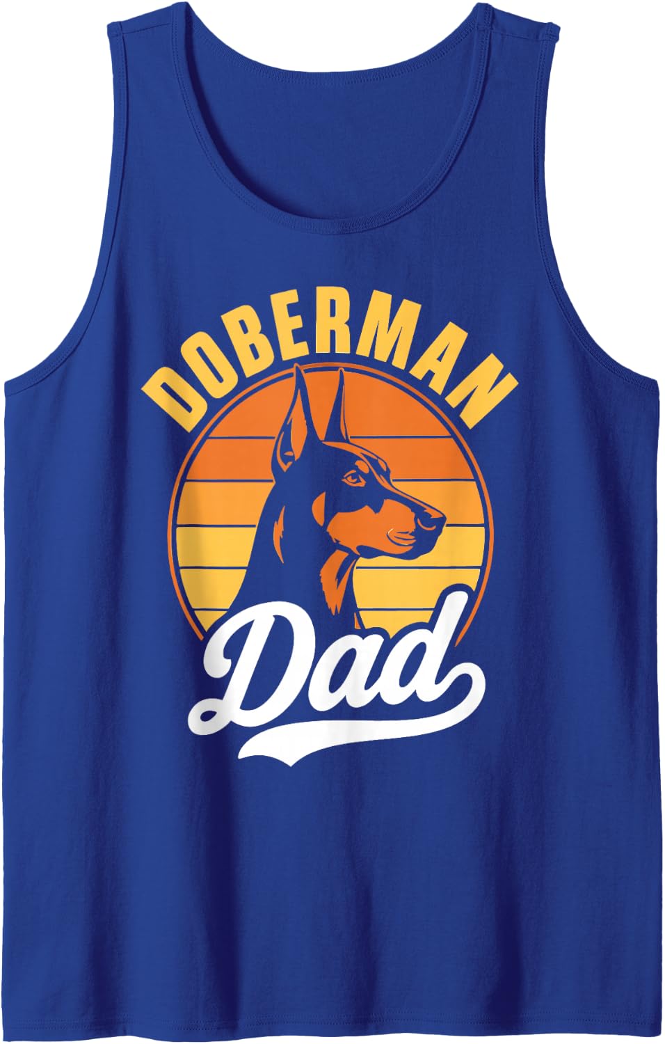Retro Doberman Dad Doberman Owner Sleeveless Tank Top - Royal Blue