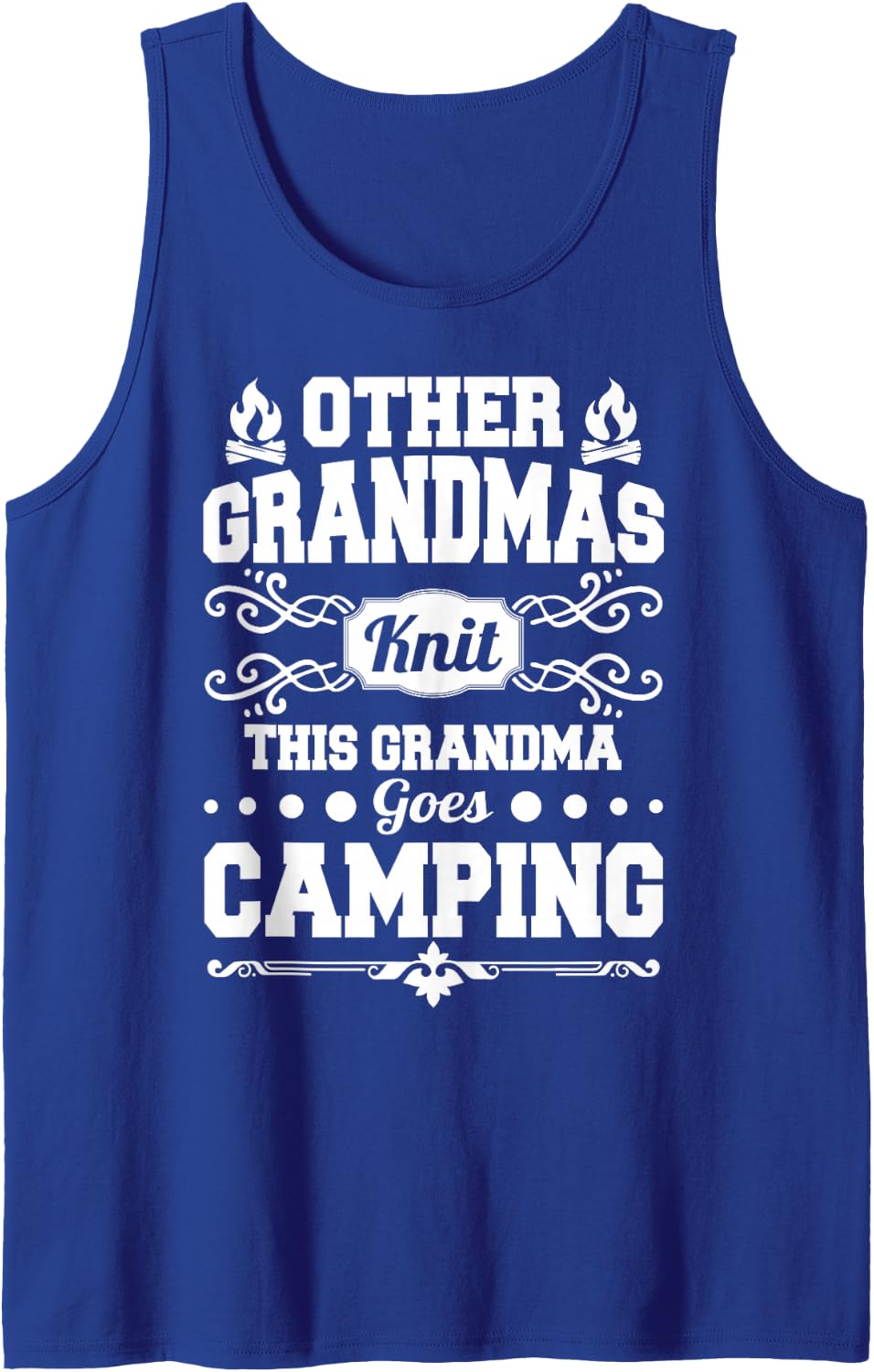 Other Grandmas Knit This Grandma Goes Camping Sleeveless Tank Top - Royal Blue
