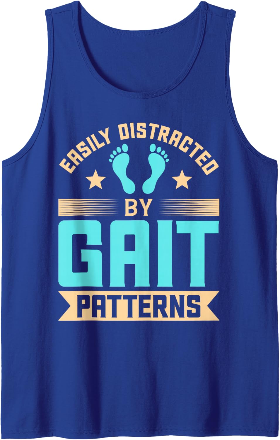 Easily Distracted By Gait Patterns Funny Physical Sleeveless Tank Top - Royal Blue