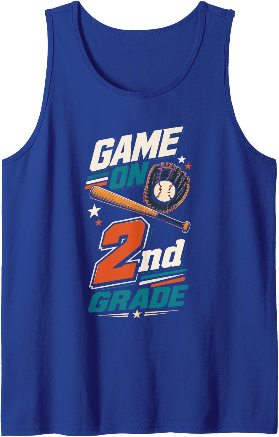 Game On 2nd Grade Baseball Back to School Tank Top - Royal Blue