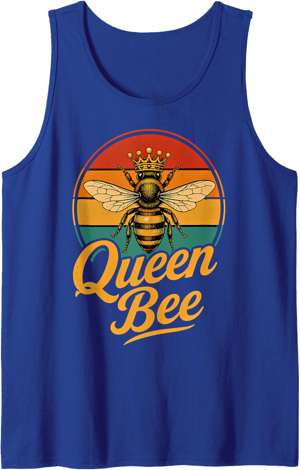 Queen Bee Women Beekeeping Bees Beekeeper Queen of The Hive Sleeveless Tank Top - Royal Blue